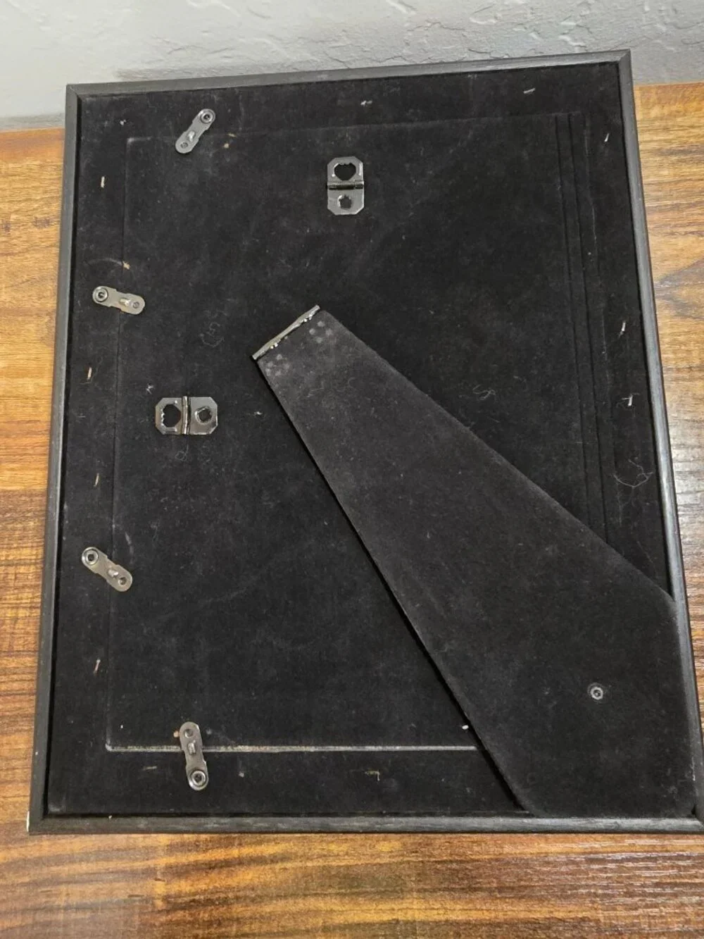 Brown/Black Ribbed Wood Frame Double Matting For Tabletop Or Wall Display